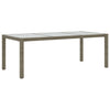 Grauer Gartentisch Memur 190x90x75cm (gehärtetes Glas/Polyrattan)