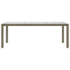 Grauer Gartentisch Memur 190x90x75cm (gehärtetes Glas/Polyrattan)
