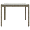 Grauer Gartentisch Memur 190x90x75cm (gehärtetes Glas/Polyrattan)