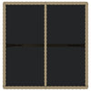 Beige puutarhapöytä Foro 109x107x74cm (polyrottinki ja lasi)