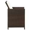 Braune Outdoor-Esszimmerstühle mit Kissen Rizeanu (4 Stk. Polyrattan)