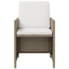 Beige Outdoor-Esszimmerstühle mit Kissen Rizeanu 4 Stk (Polyrattan)