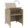 Beige Outdoor-Esszimmerstühle mit Kissen Rizeanu 4 Stk (Polyrattan)