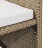 Beige Outdoor-Esszimmerstühle mit Kissen Rizeanu 4 Stk (Polyrattan)