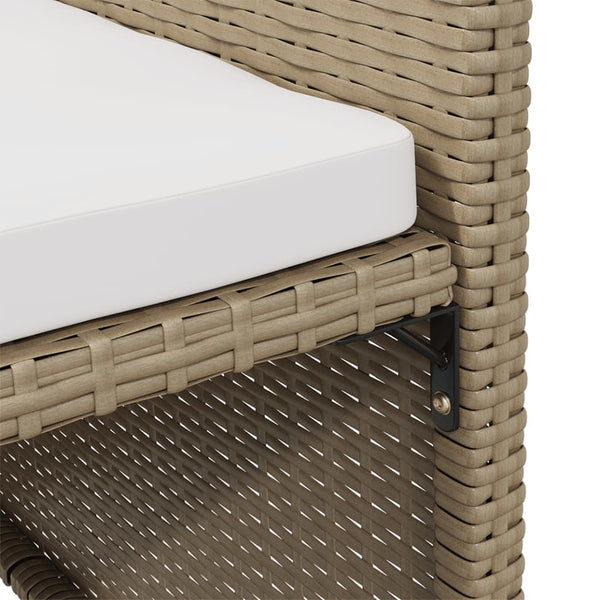 Beige Outdoor-Esszimmerstühle mit Kissen Rizeanu 4 Stk (Polyrattan)