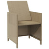 Beige Outdoor-Esszimmerstühle mit Kissen Rizeanu 4 Stk (Polyrattan)