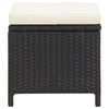 Schwarze Outdoor-Hocker Torri (4 Stück mit Sitzkissen Polyrattan)