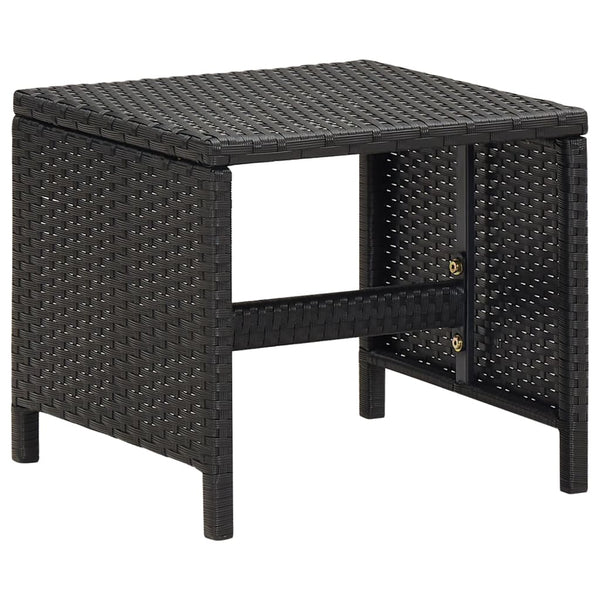 Schwarze Outdoor-Hocker Torri (4 Stück mit Sitzkissen Polyrattan)
