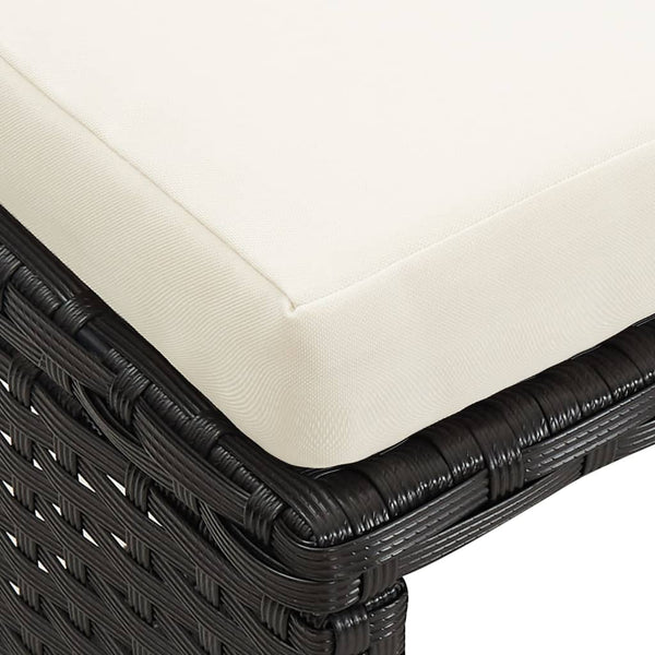 Schwarze Outdoor-Hocker Torri (4 Stück mit Sitzkissen Polyrattan)