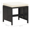 Schwarze Outdoor-Hocker Torri (4 Stück mit Sitzkissen Polyrattan)