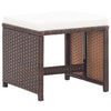 Braune Außenhocker Caenar (4 Stück mit Sitzkissen Polyrattan)