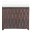 Braune Außenhocker Caenar (4 Stück mit Sitzkissen Polyrattan)