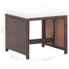 Braune Außenhocker Caenar (4 Stück mit Sitzkissen Polyrattan)