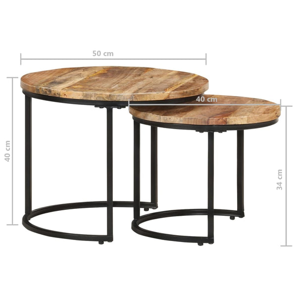 Satz Tische Jurii (2 Stk. raues Mangoholz)