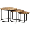 Beistelltische Jurii (grobes Mangoholz, 3er-Set)