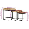 Beistelltische Jurii (grobes Mangoholz, 3er-Set)