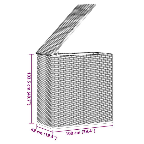 Graue Gartenaufbewahrungsbox Craciunes 100x49x103,5cm (PE-Rattan)