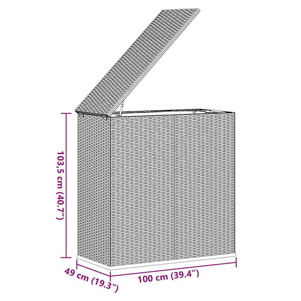 Graue Gartenaufbewahrungsbox Craciunes 100x49x103,5cm (PE-Rattan)