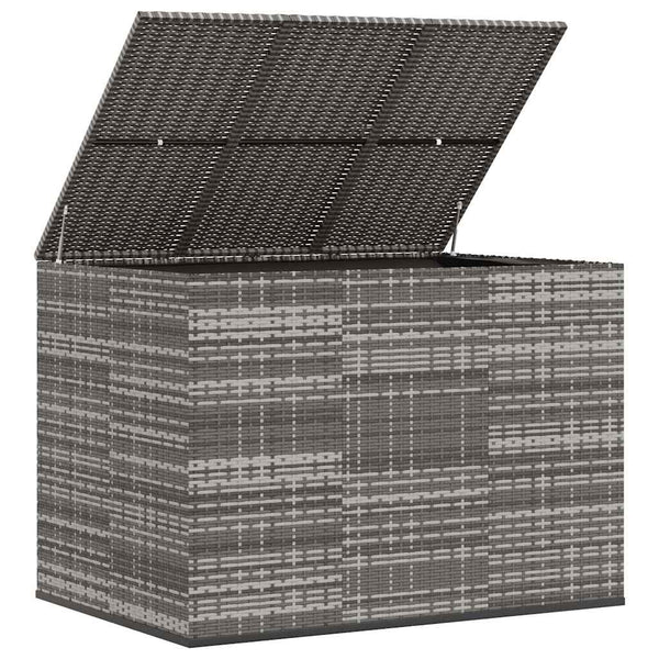 Graue Gartenaufbewahrungsbox Craciunes 145x100x103cm (PE-Rattan)