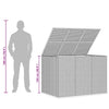 Graue Gartenaufbewahrungsbox Craciunes 145x100x103cm (PE-Rattan)