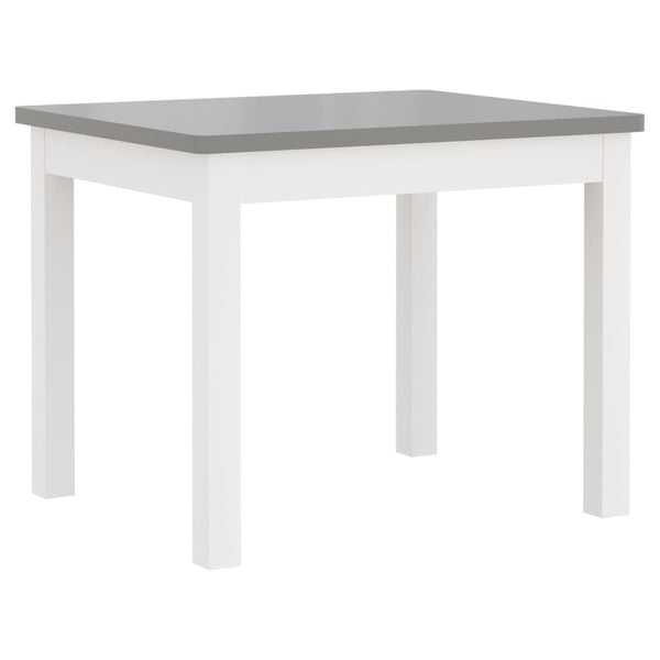 Weiß-graues Kinder Tisch- und Stuhlset Jessica (3-teilig, MDF)