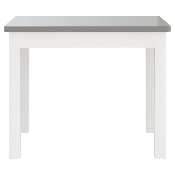 Weiß-graues Kinder Tisch- und Stuhlset Jessica (3-teilig, MDF)