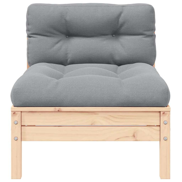 Gartensofa-Mittelteil mit Kissen Abood grau (Kiefer)
