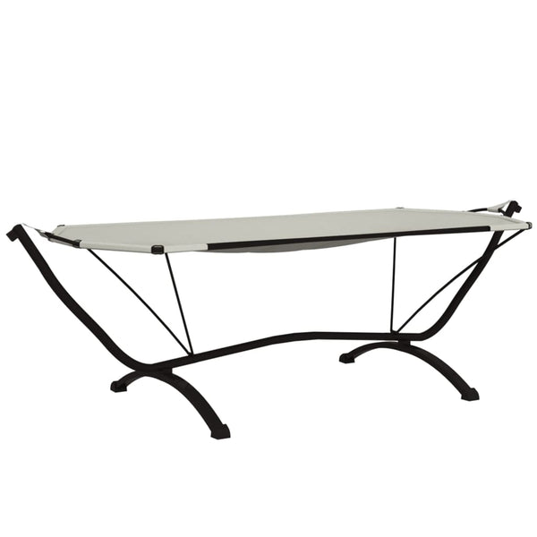 Cremefarbener Outdoor-Liegestuhl mit Vordach Verioara (Stahl und Oxford-Stoff)