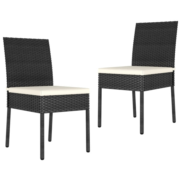 Schwarze Gartenstühle Lideriu (2 Stk. Polyrattan)