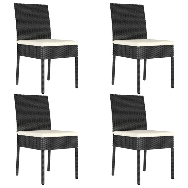 Schwarze Gartenstühle Lideriu (4 Stück Polyrattan)