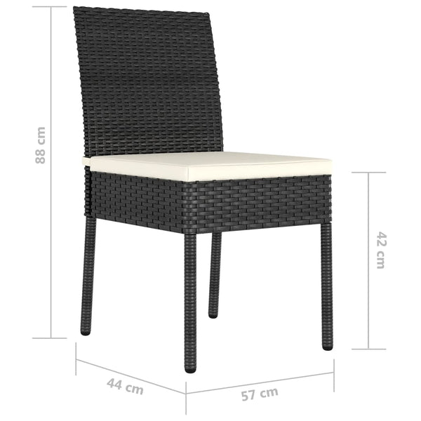 Schwarze Gartenstühle Lideriu (4 Stück Polyrattan)
