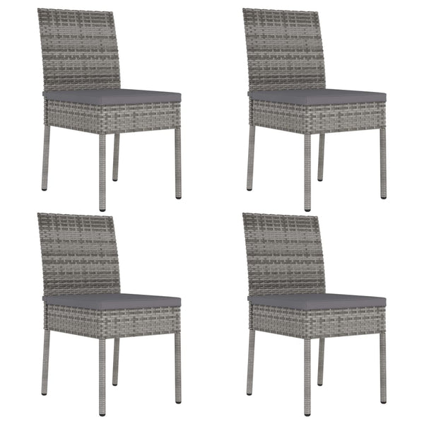 Gartenessstühle grau Lideriu (4 Stk. Polyrattan)