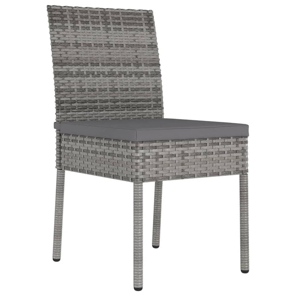 Gartenessstühle grau Lideriu (4 Stk. Polyrattan)