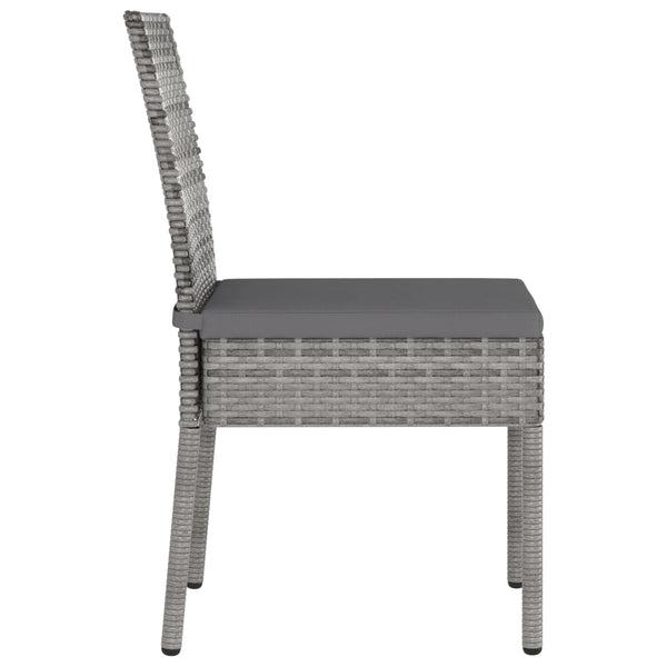 Gartenessstühle grau Lideriu (4 Stk. Polyrattan)
