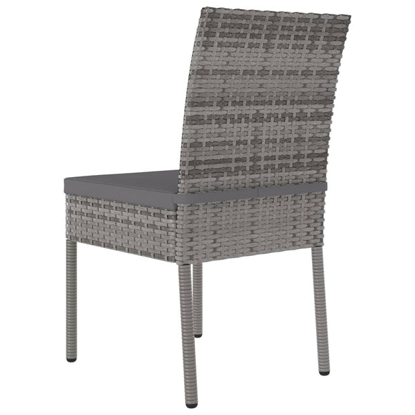 Gartenessstühle grau Lideriu (4 Stk. Polyrattan)