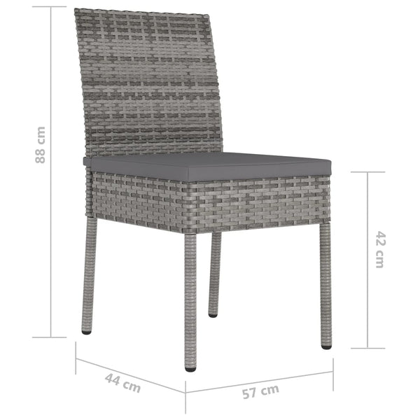 Gartenessstühle grau Lideriu (4 Stk. Polyrattan)