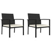 Schwarze Outdoor-Esszimmerstühle Hany (2 Stk. Polyrattan)
