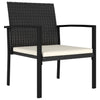 Schwarze Outdoor-Esszimmerstühle Hany (2 Stk. Polyrattan)
