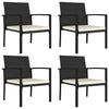 Schwarze Outdoor-Esszimmerstühle Hany (4 Stück Polyrattan)
