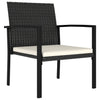 Schwarze Outdoor-Esszimmerstühle Hany (4 Stück Polyrattan)