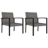 Graue Esszimmerstühle Hany (2er-Set Polyrattan)