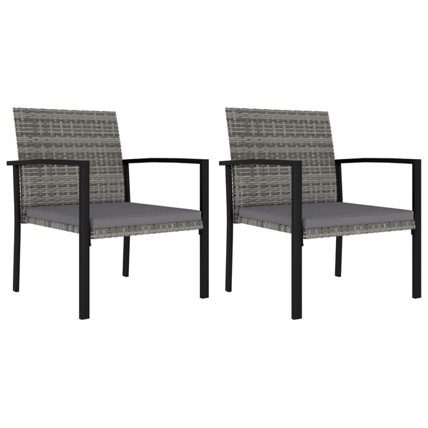 Graue Esszimmerstühle Hany (2er-Set Polyrattan)