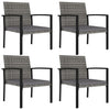 Graue Outdoor-Esszimmerstühle Hany (4 Stk. Polyrattan)