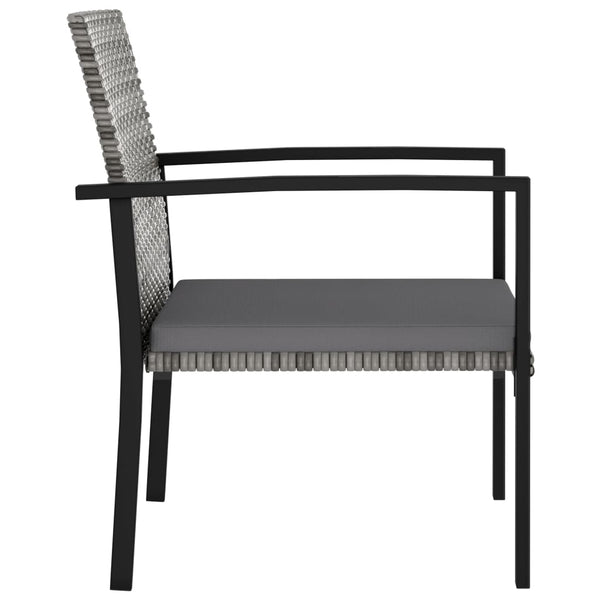 Graue Outdoor-Esszimmerstühle Hany (4 Stk. Polyrattan)