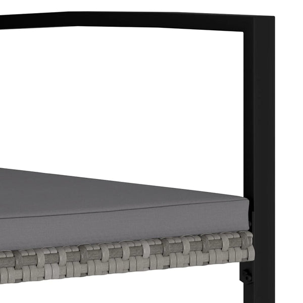 Graue Outdoor-Esszimmerstühle Hany (4 Stk. Polyrattan)