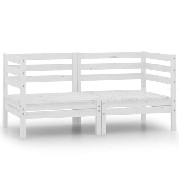 Weißes Gartensofa Cazarina (2-Sitzer, Kiefer)