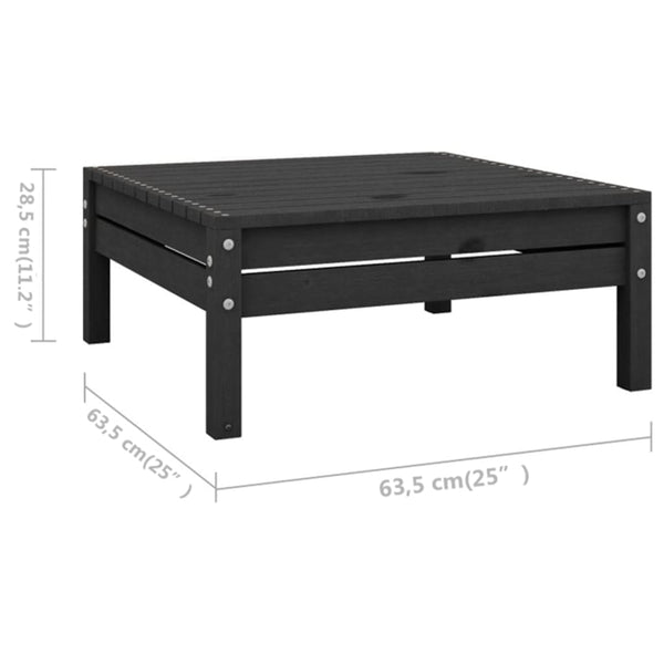 Schwarzes Gartensofa-Set Ivor (4-teilig, Kiefer)