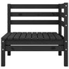 Schwarzes Gartensofa-Set Ivor (4-teilig, Kiefer)