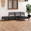 Schwarzes Gartensofa-Set Ivor (4-teilig, Kiefer)