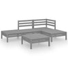 Graues Gartensofa-Set Ripanu (5-teilig, Kiefer)